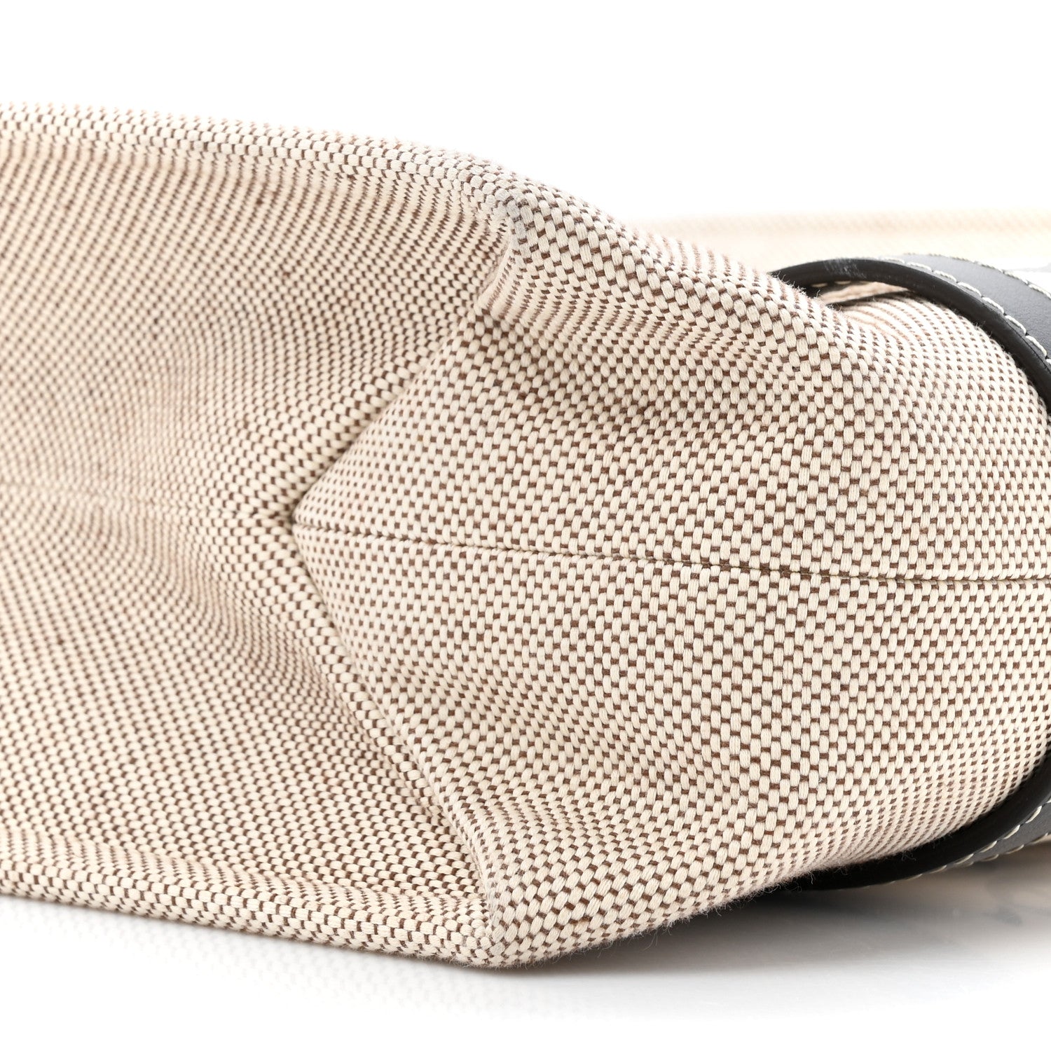 Chloe Cotton Calfskin Medium Woody Ribbon Tote White Black 8 of 8