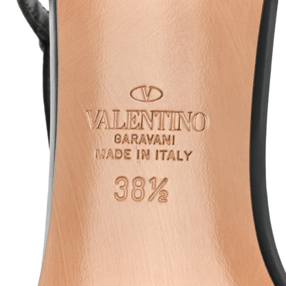 Valentino Garavani Calfskin Tonal Vlogo Slingback Pumps 38.5 Black 6 of 8