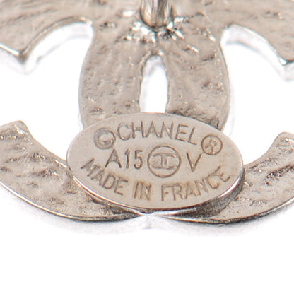 Chanel Crystal Timeless CC Earrings Silver 3 of 5