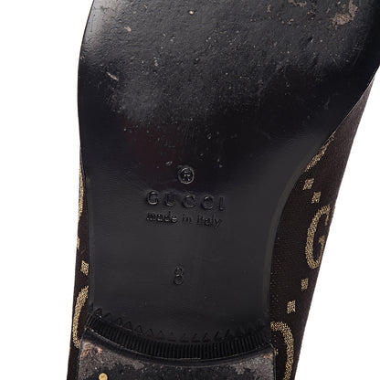 Gucci Calfskin Canvas Mens Chambre des Squelettes Loafers 8 Brown Black 7 of 15