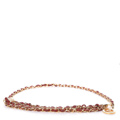 Chanel Lambskin Triple Chain Link CC Belt Gold Red 1 of 5