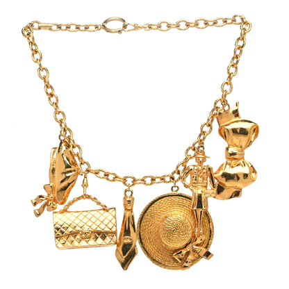 Chanel Metal CC Charm Short Necklace Gold 2 of 12