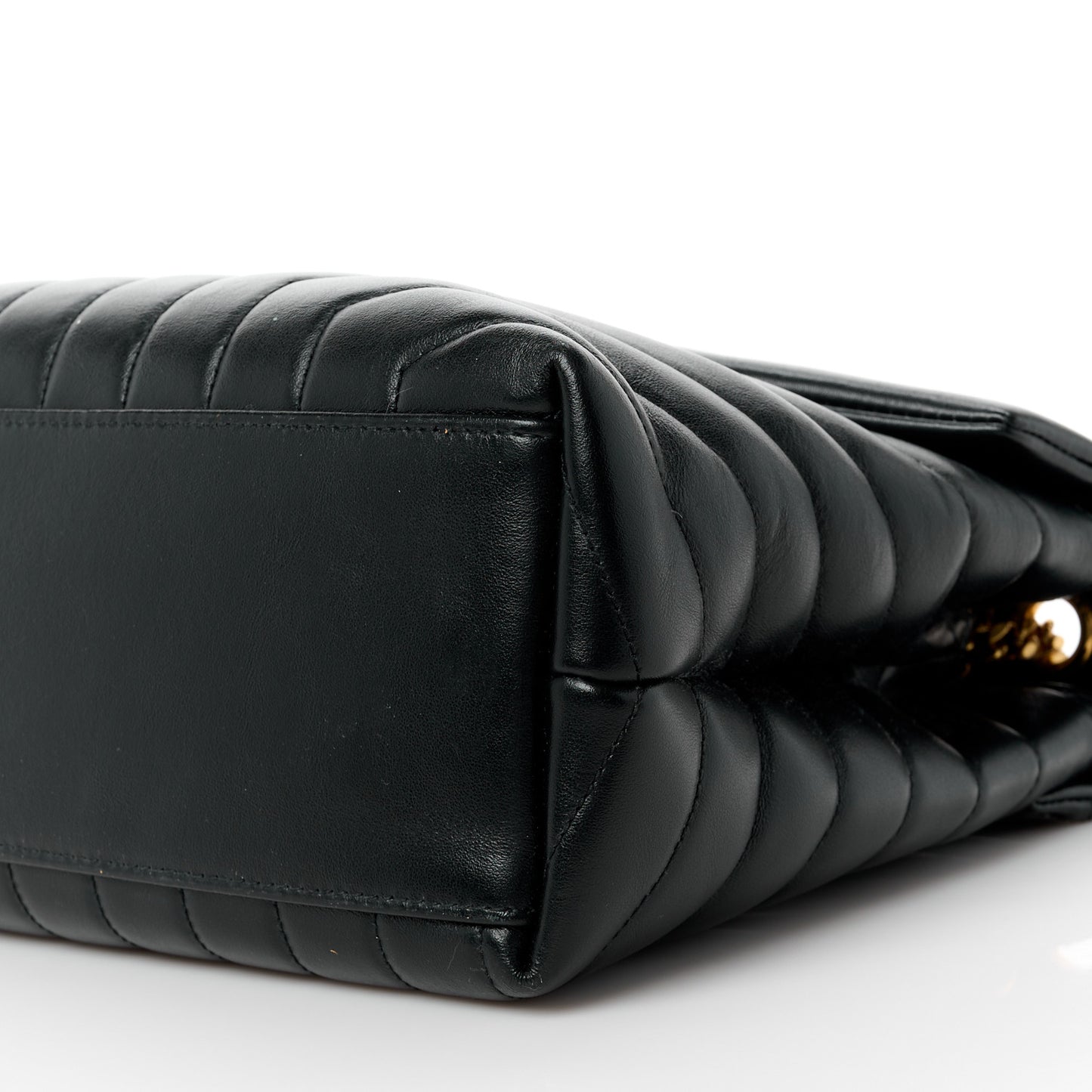 Calfskin Y Quilted Monogram Medium Loulou Chain Satchel Black