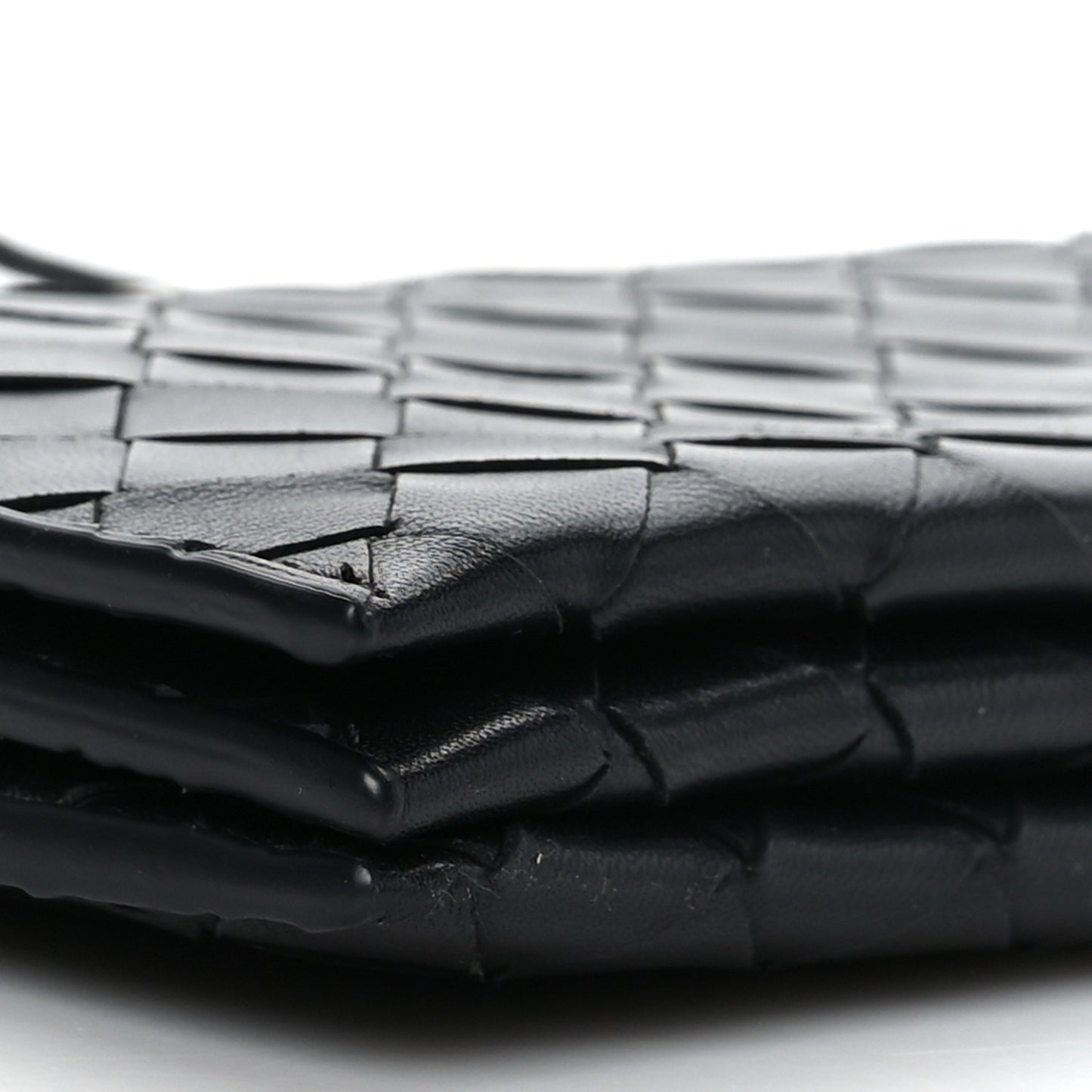 Nappa Intrecciato Wallet On Strap Black
