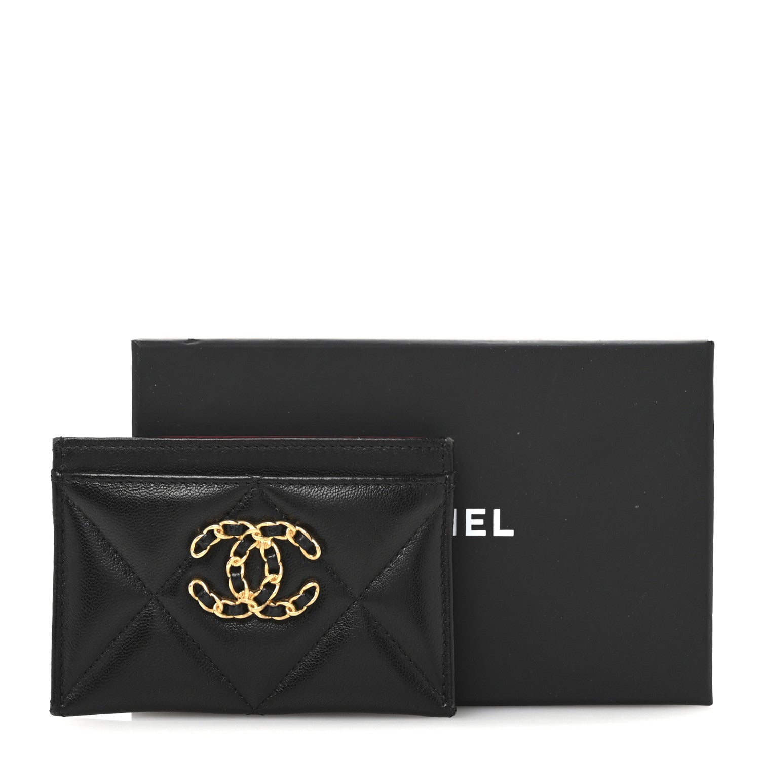 Chanel Lambskin Quilted Chanel 19 Card Holder Black 11 of 11