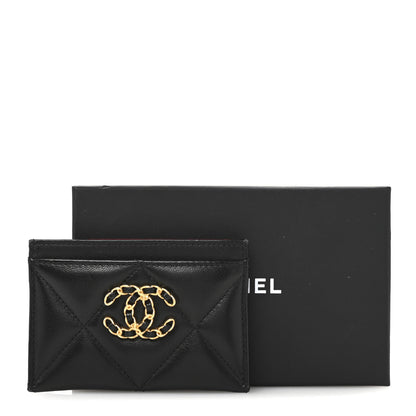 Chanel Lambskin Quilted Chanel 19 Card Holder Black 11 of 11
