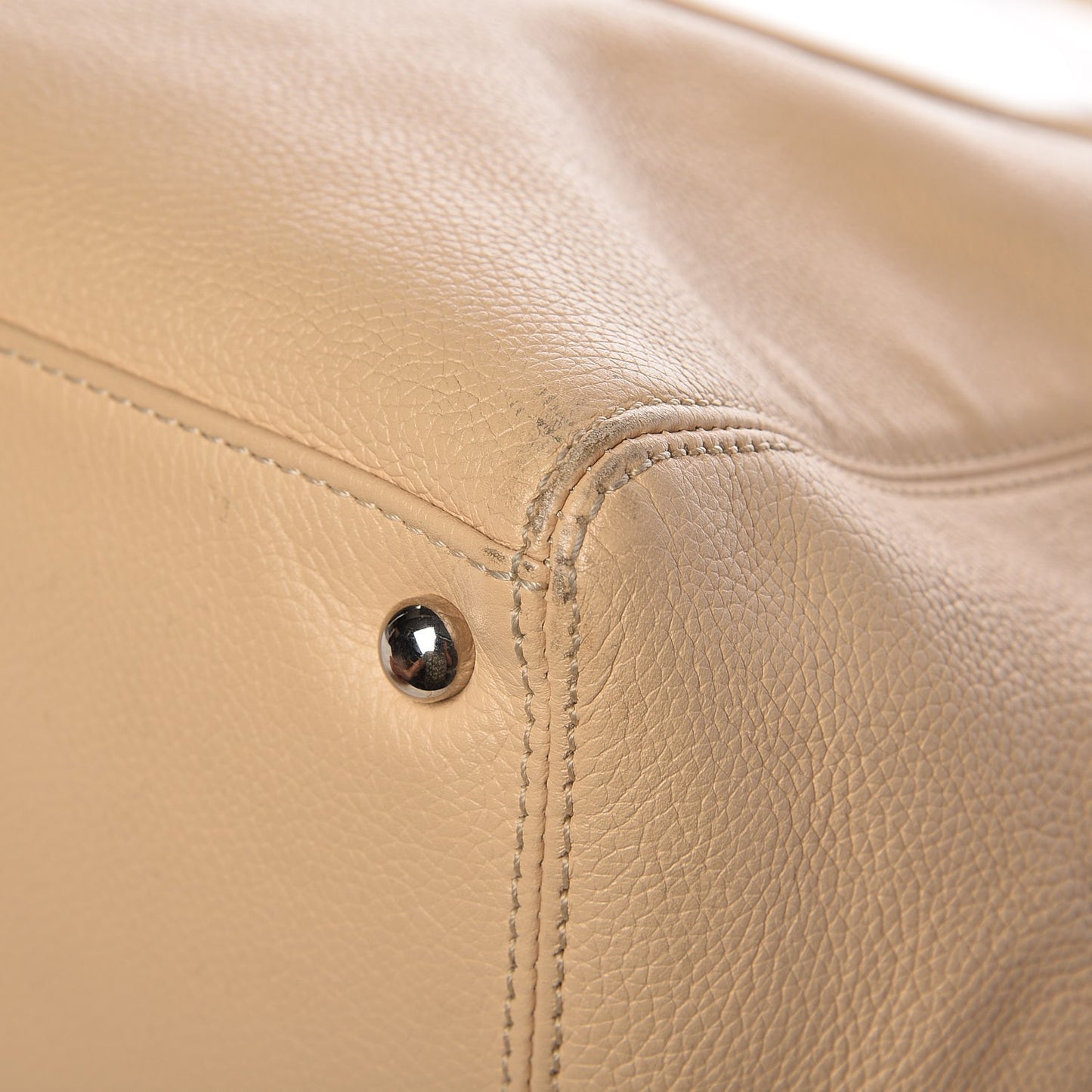 Calfskin Cerf Executive Shopper Tote Light Beige