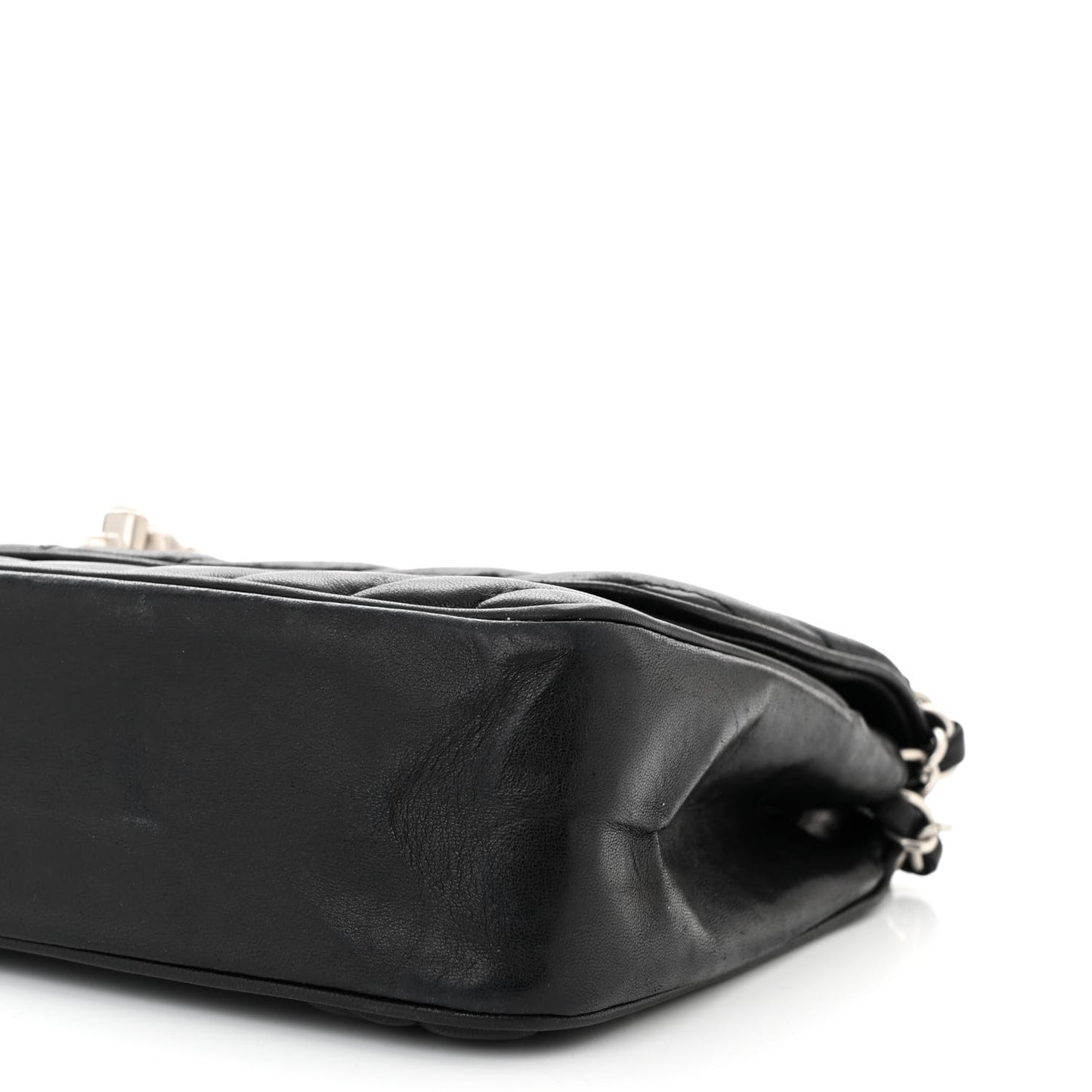 Lambskin Chevron Medium Leo Lion Flap Black