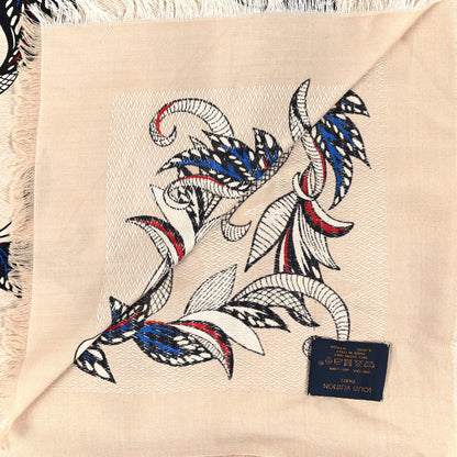 Louis Vuitton Silk Wool Beyond Flower Monogram Shawl Beige 2 of 3