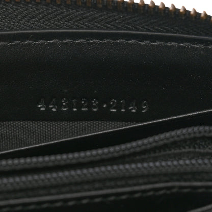 Gucci Calfskin Matelasse GG Marmont Zip Around Wallet Black 6 of 12