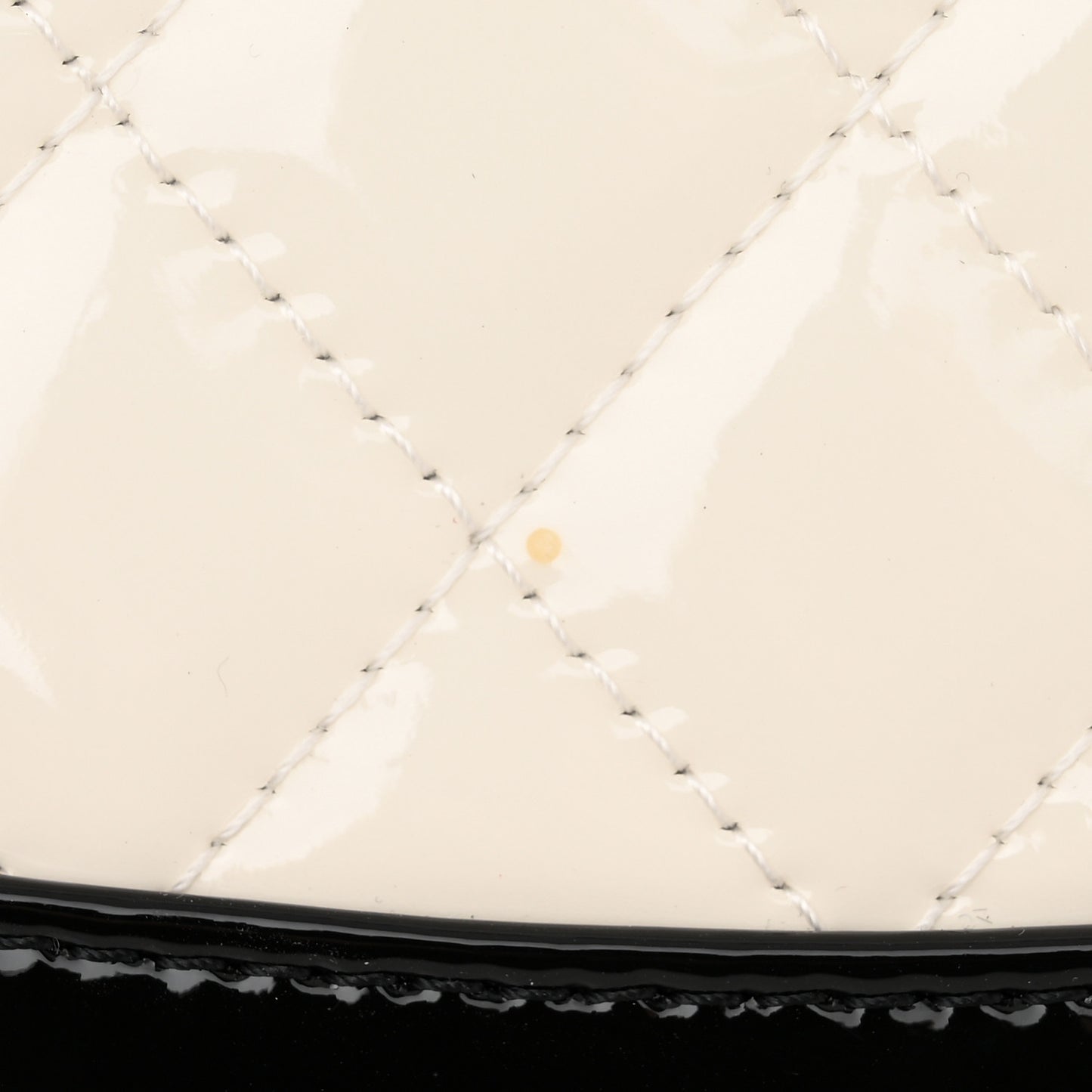 Patent Calfskin Quilted Mini 31 Shopping Bag White Black