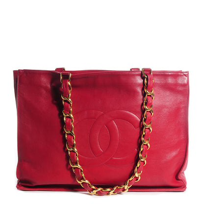 Chanel Lambskin CC Jumbo Shoulder Bag Red 1 of 8