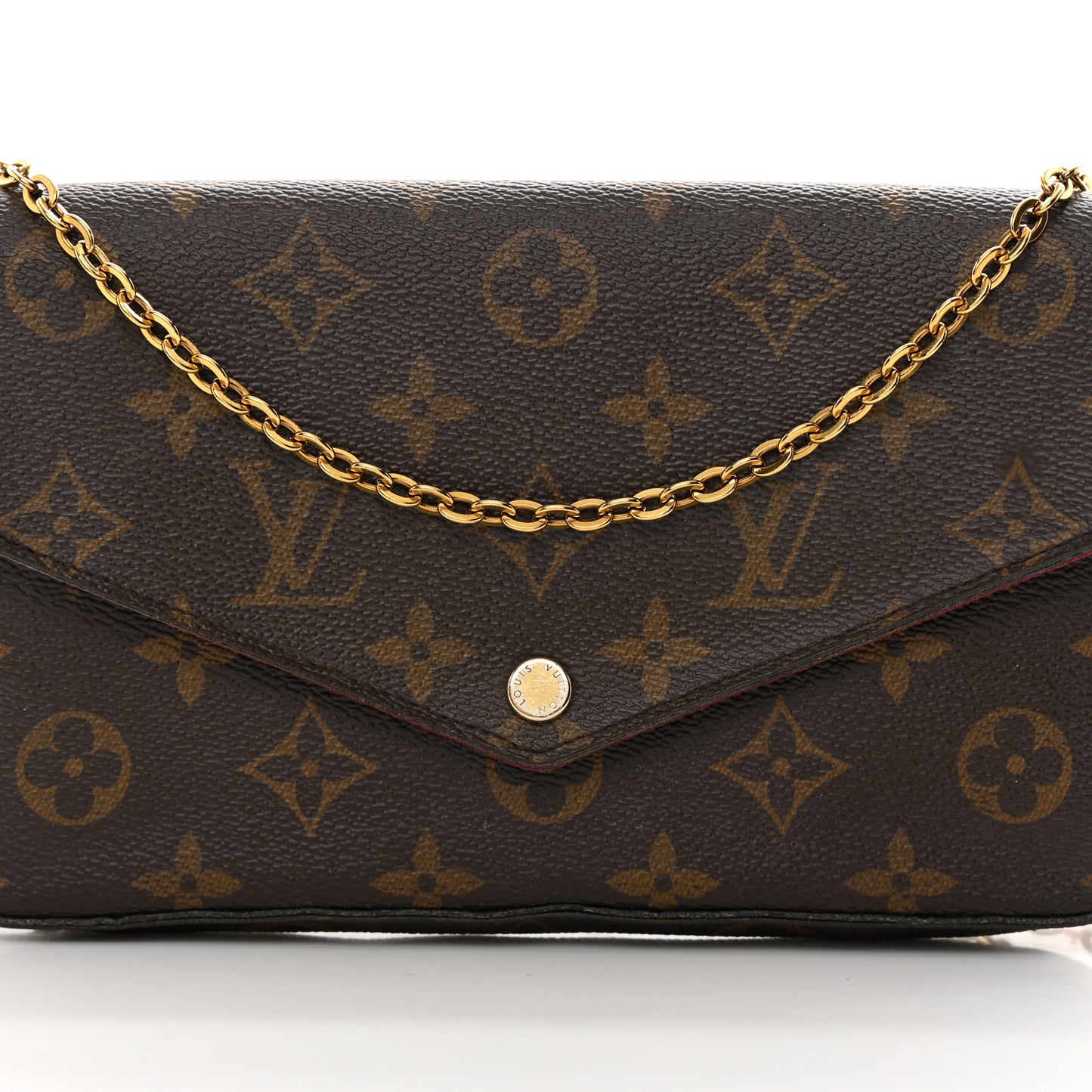 Monogram Pochette Felicie Chain Wallet Fuchsia