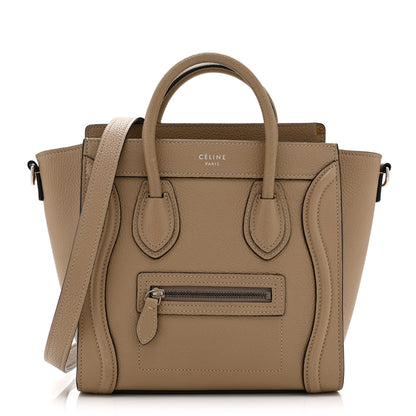 Celine Drummed Calfskin Nano Luggage Dune 1 of 13