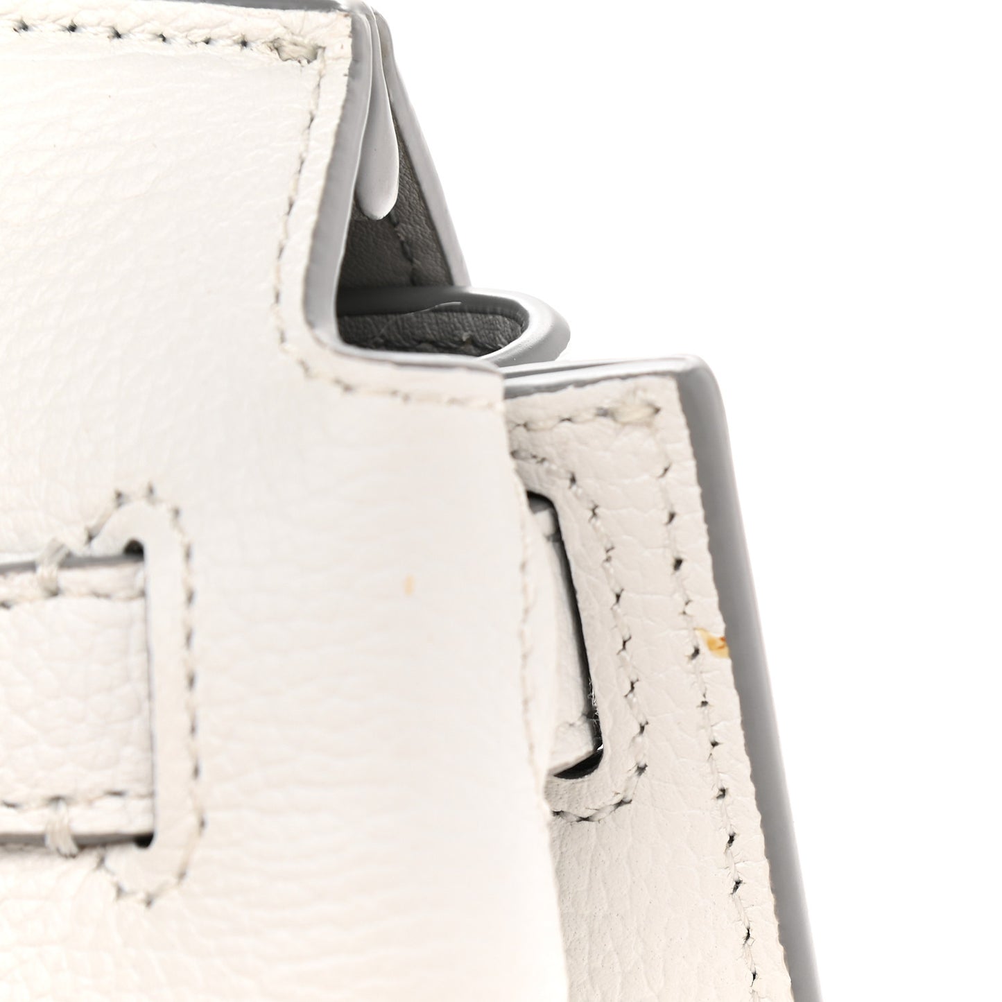 Grained Calfskin Medium Milla Convertible Backpack White Flake