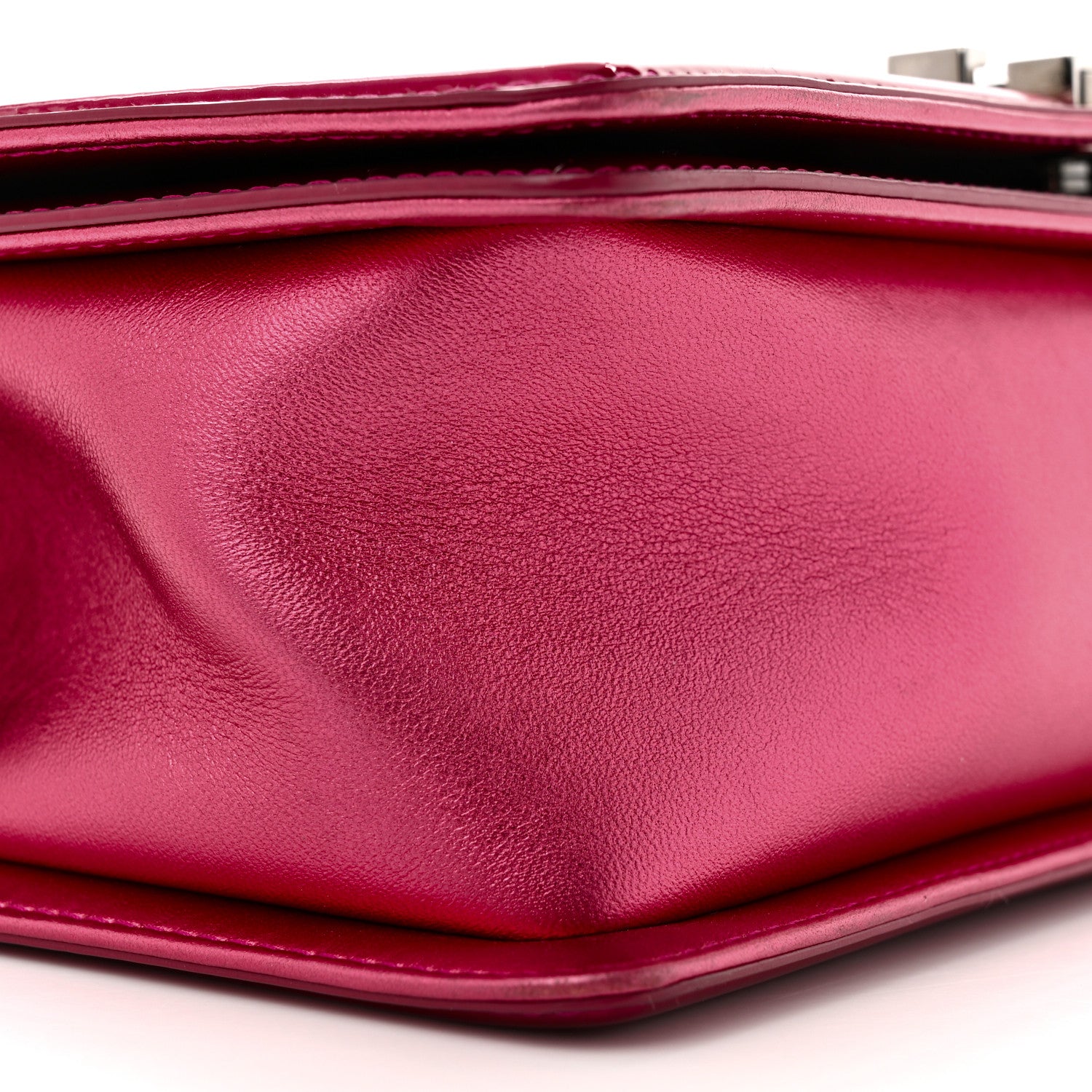 Chanel Metallic Patent Calfskin Quilted Medium Boy Flap Pink 9 of 11