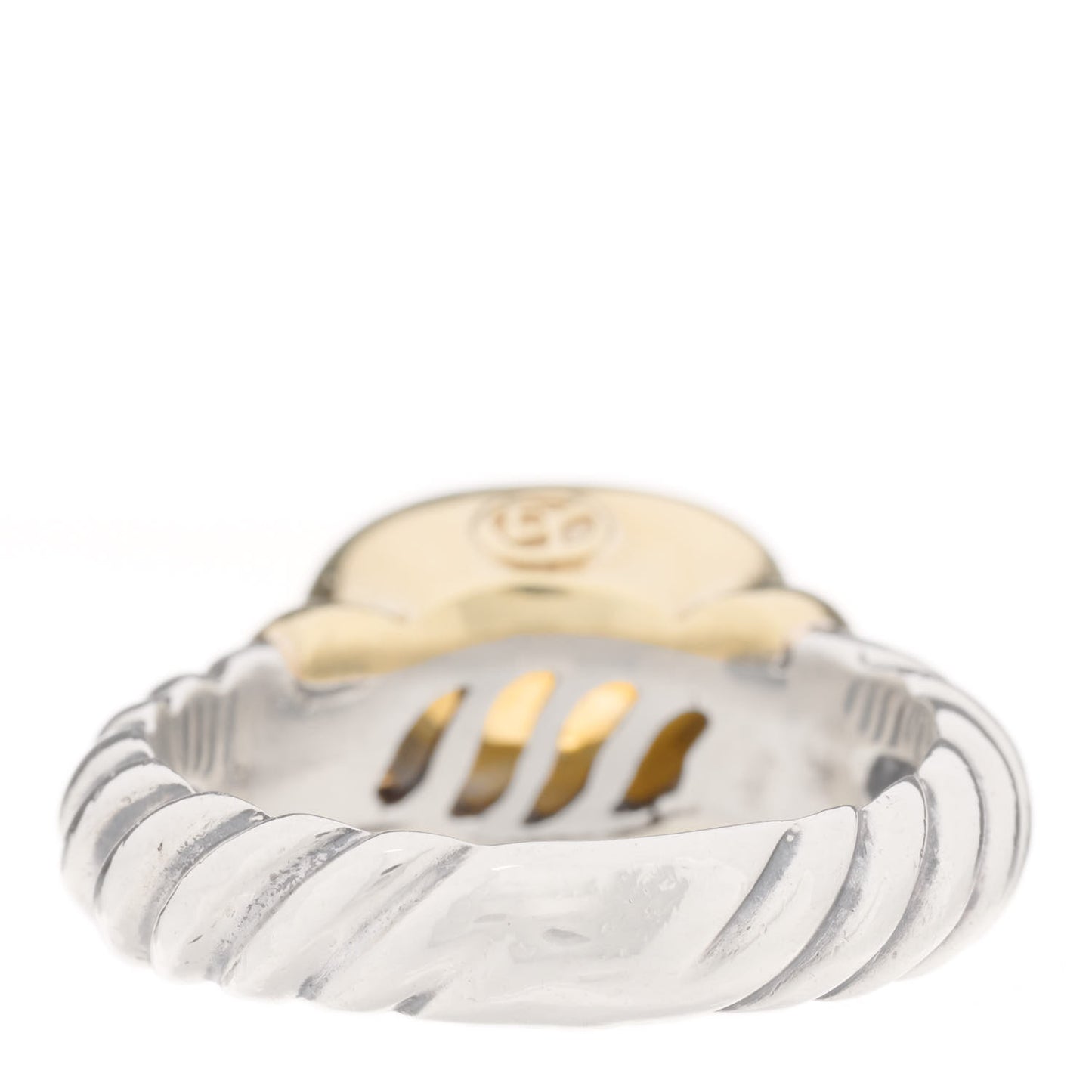 Sterling Silver 14K Yellow Gold Citrine 10mm Noblesse Ring 53 6.25