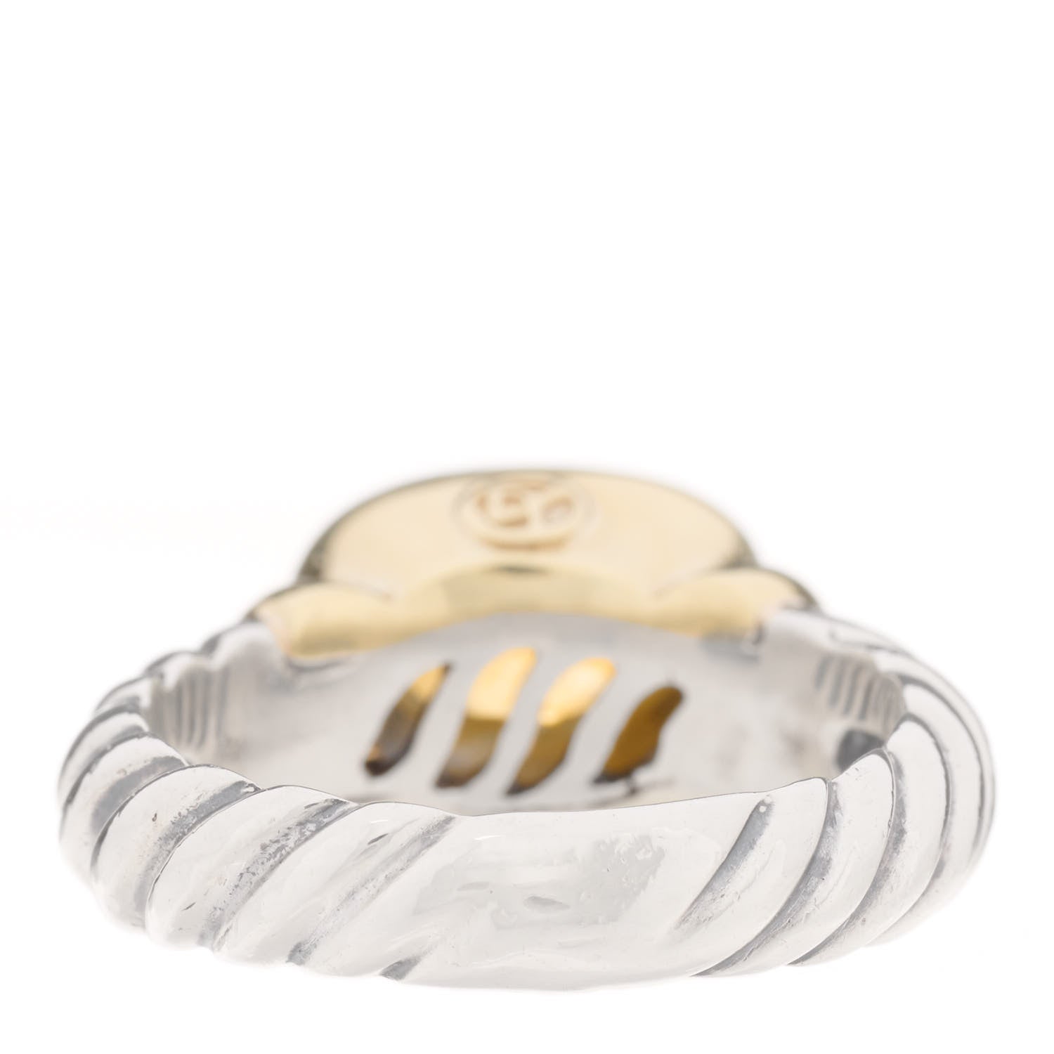 David Yurman Sterling Silver 14K Yellow Gold Citrine 10mm Noblesse Ring 53 6.25 3 of 4