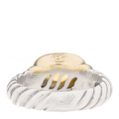 David Yurman Sterling Silver 14K Yellow Gold Citrine 10mm Noblesse Ring 53 6.25 3 of 4