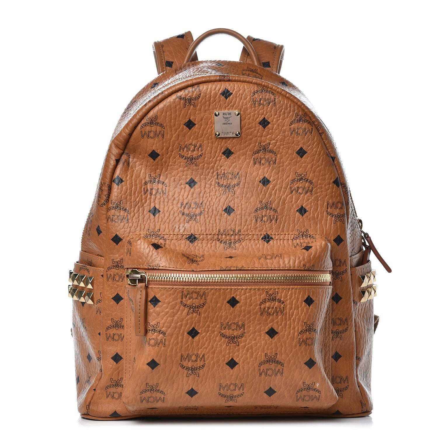 MCM Visetos Small Side Stud Stark Backpack Cognac 1 of 11