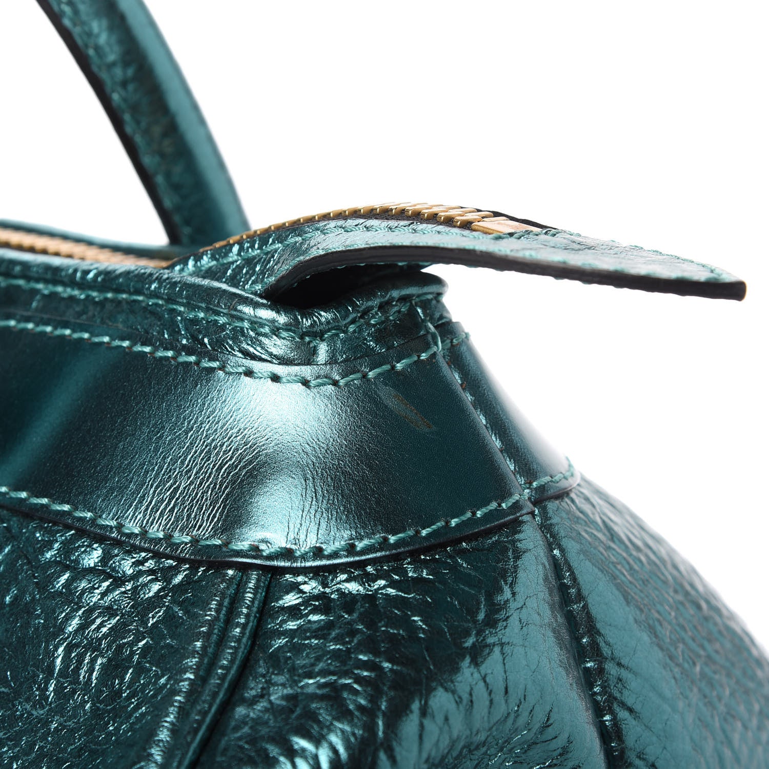 Burberry Metallic Calfskin Blaze Satchel Petrol Blue 12 of 12