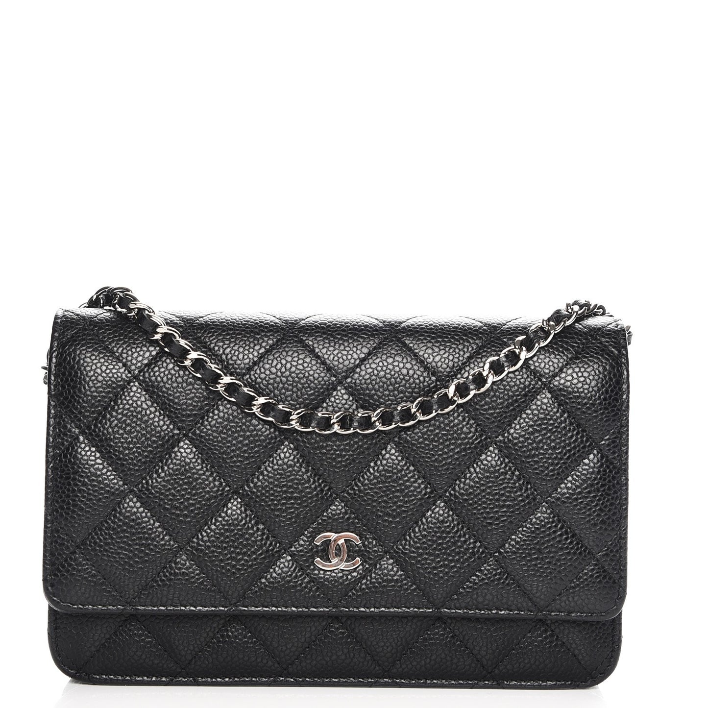 Caviar Quilted Wallet On Chain WOC Black