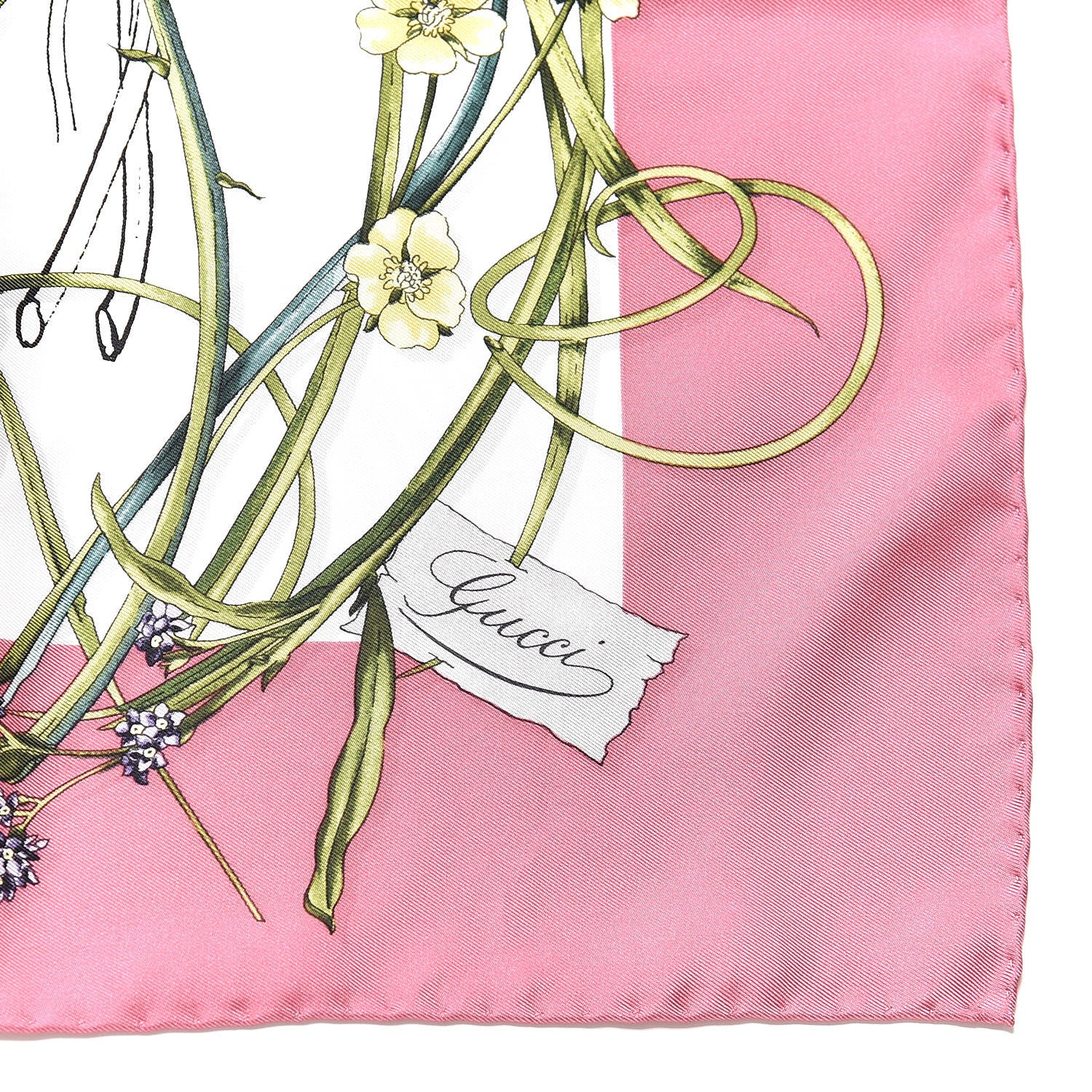 Gucci Silk Flora Infinity Chrissy Square Scarf Pink 4 of 5
