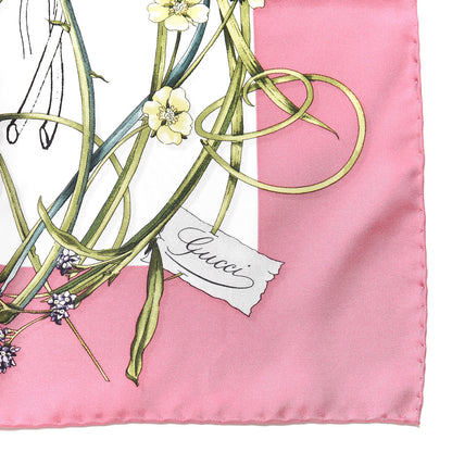 Gucci Silk Flora Infinity Chrissy Square Scarf Pink 4 of 5