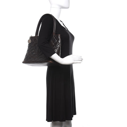 Chanel Caviar Quilted Medallion CC Tote Dark Brown 2 of 17