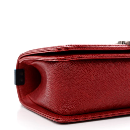 Chanel Caviar Quilted Medium Boy Flap Dark Red 10 of 11