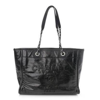 Chanel Glazed Calfskin Small Deauville Tote Black 1 of 11