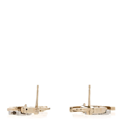 Chanel Crystal Pearl Double CC Drop Earrings Gold Silver 3 of 5