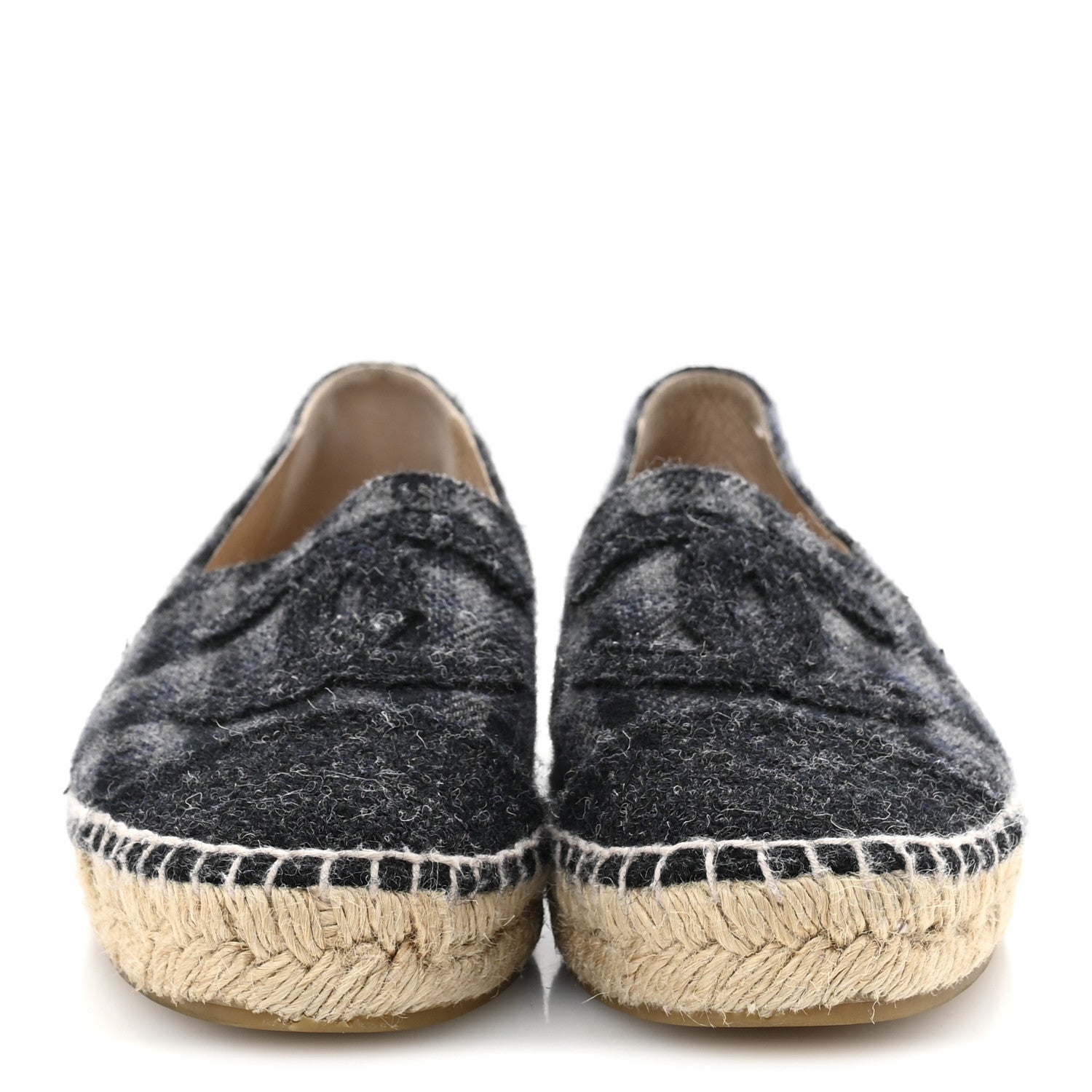 Chanel Flannel CC Espadrilles 36 Dark Grey Black 3 of 9