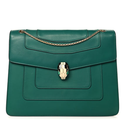 Bulgari Calfskin Serpenti Forever Medium Shoulder Bag Emerald Green 1 of 14