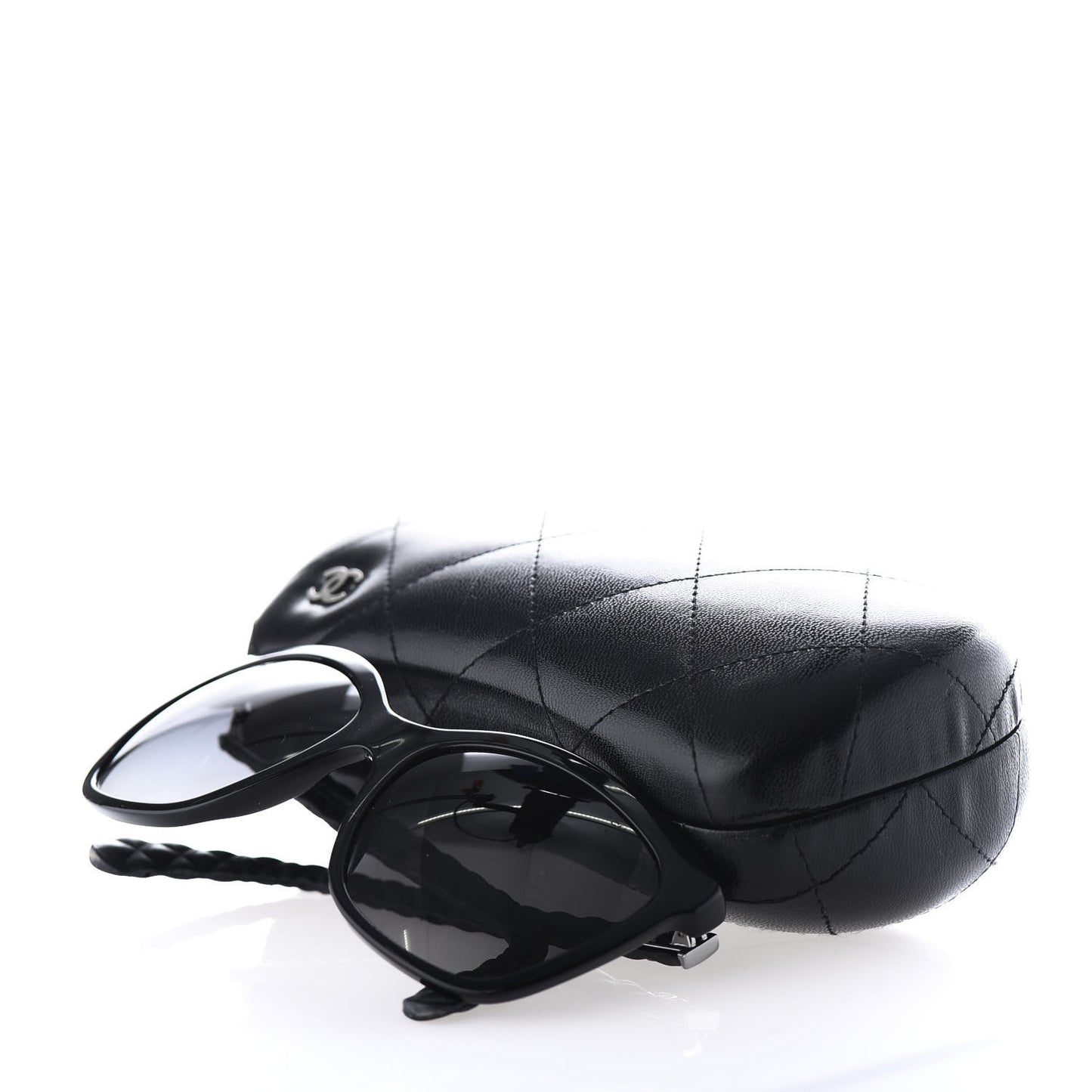 Acetate Quilted Polarized Butterfly CC Sunglasses 5288-Q Black