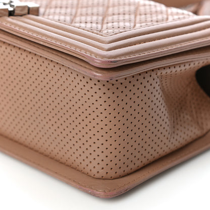 Chanel Lambskin Perforated Medium Boy Flap Dark Beige 10 of 16
