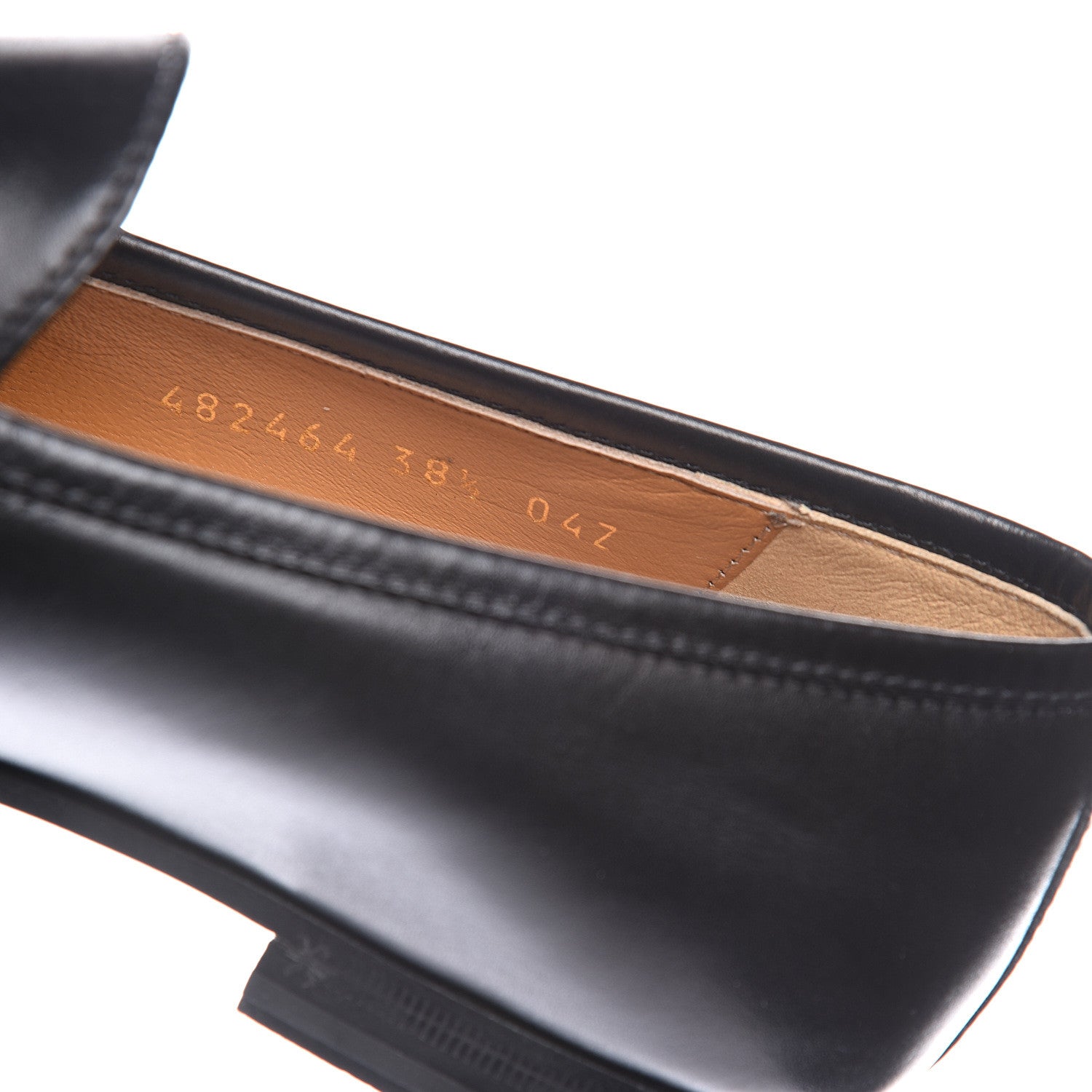 Gucci Calfskin Womens Jordaan Loafers 38.5 Black 10 of 11