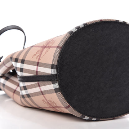 Burberry Haymarket Check Colours Small Lorne Bucket Crossbody Black 6 of 8