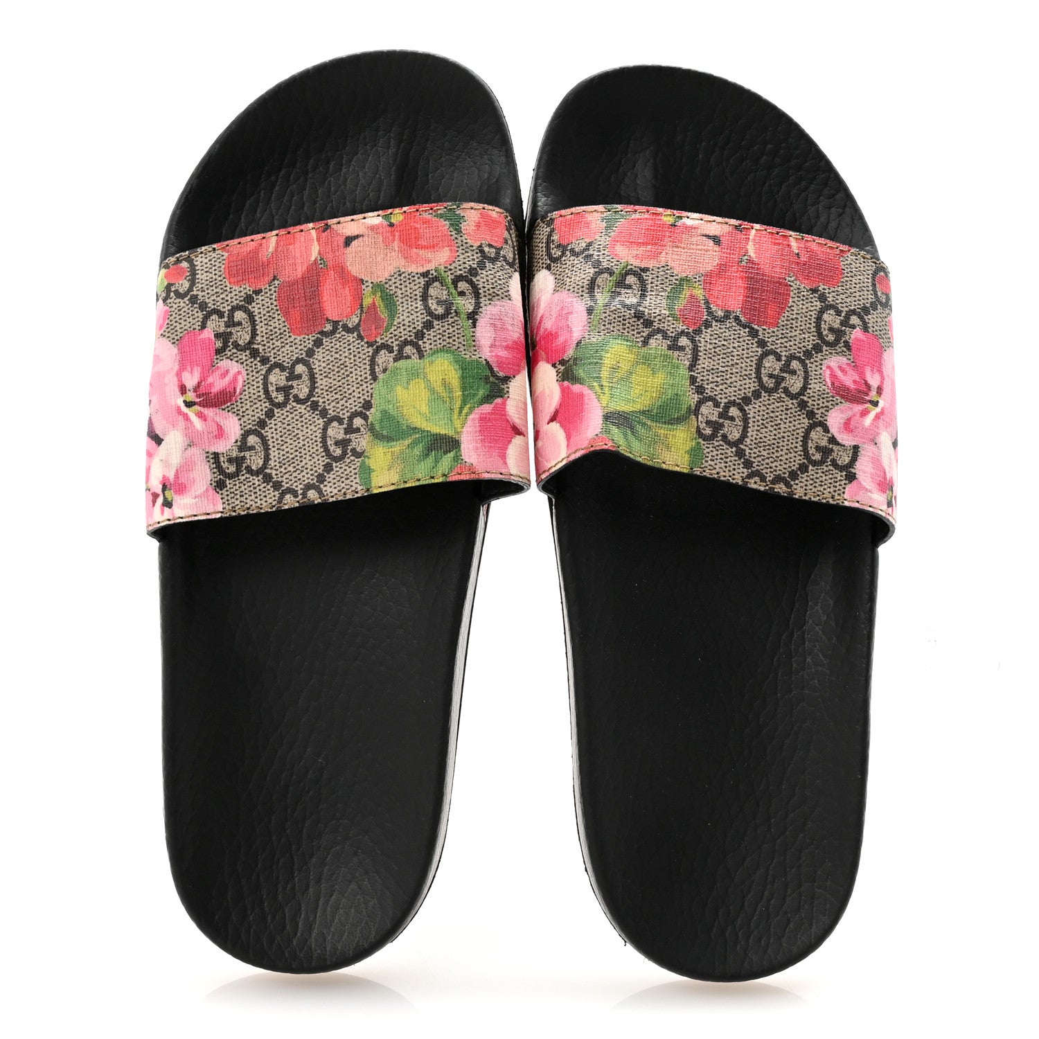 Gucci GG Supreme Monogram Blooms Slide Sandals 36 Beige Multicolor 2 of 9