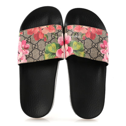 Gucci GG Supreme Monogram Blooms Slide Sandals 36 Beige Multicolor 2 of 9