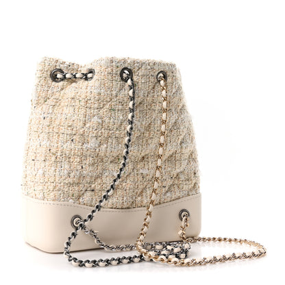 Chanel Tweed Calfskin Quilted Gabrielle Backpack Ivory 3 of 10