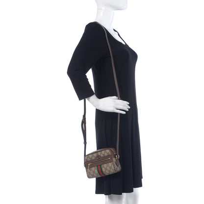 Gucci GG Supreme Monogram Web Mini Ophidia Shoulder Bag Brown 2 of 9