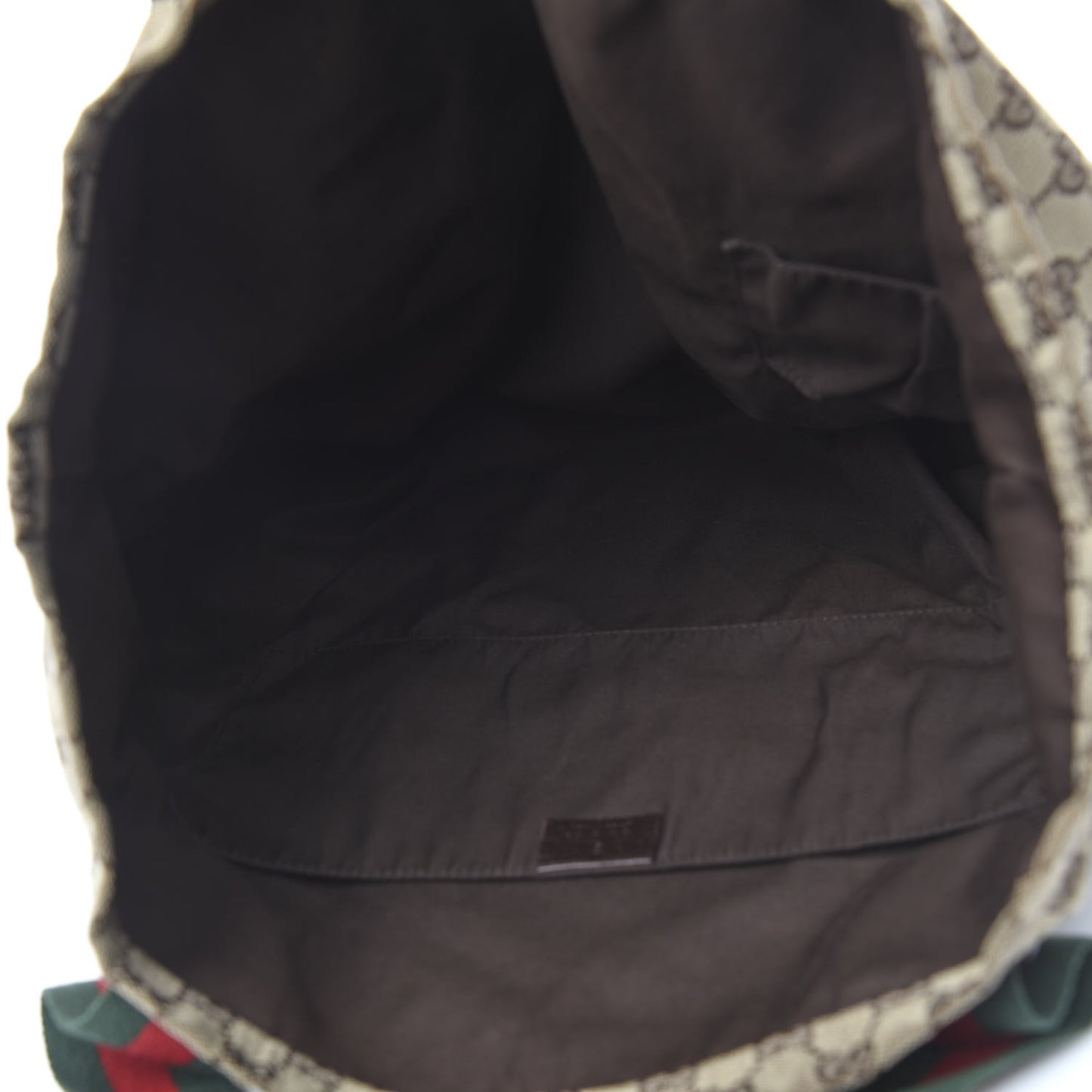 GG Monogram Medium Web Handle Vertical Tote Dark Brown