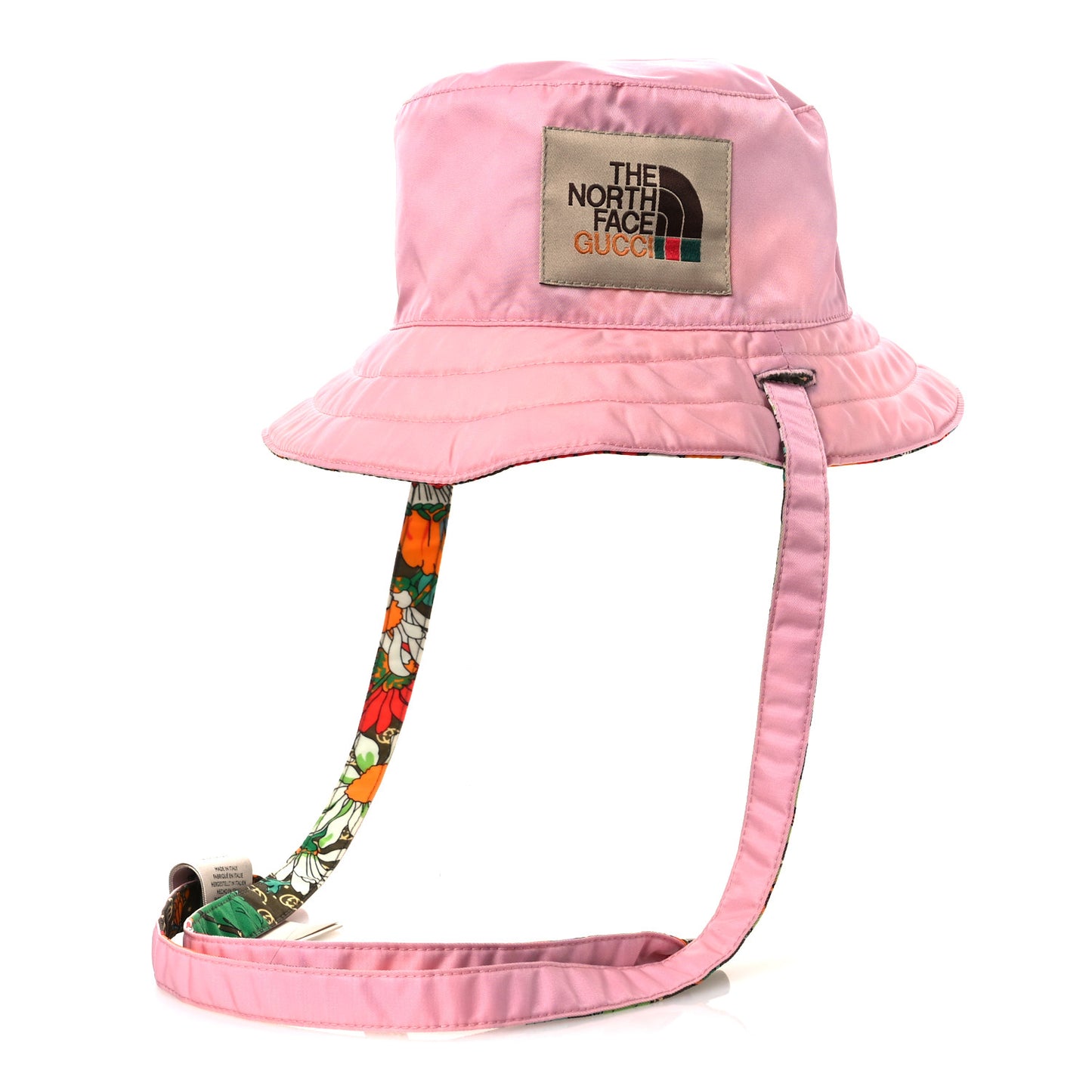 X THE NORTH FACE Econyl Nylon Floral Reversible Self-Tie Bucket Hat Pink