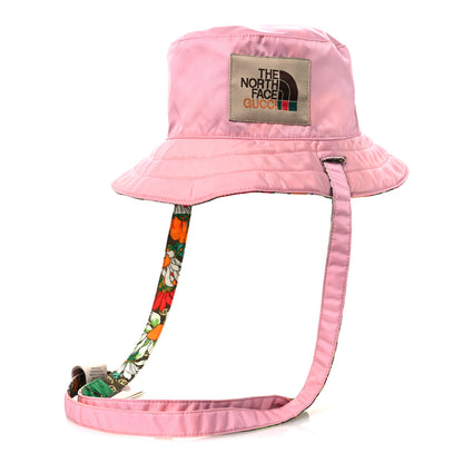 Gucci X THE NORTH FACE Econyl Nylon Floral Reversible Self-Tie Bucket Hat Pink 3 of 16