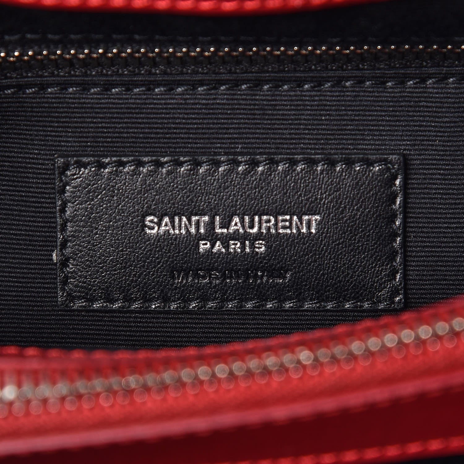 Saint Laurent Calfskin Y Quilted Monogram Medium Loulou Chain Satchel Lipstick Red 6 of 7