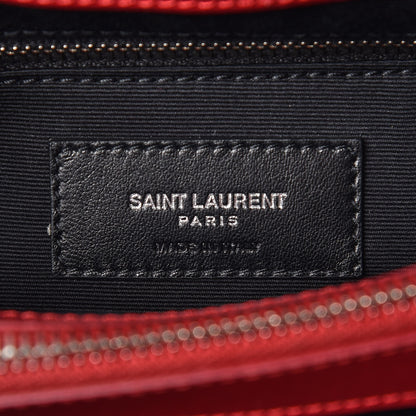 Saint Laurent Calfskin Y Quilted Monogram Medium Loulou Chain Satchel Lipstick Red 6 of 7