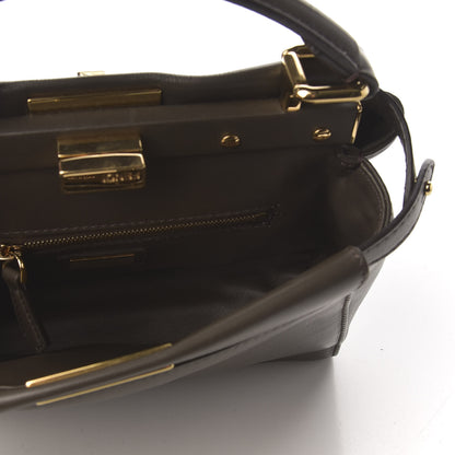 Fendi Nappa Mini Peekaboo Iconic Satchel Carbone 7 of 9