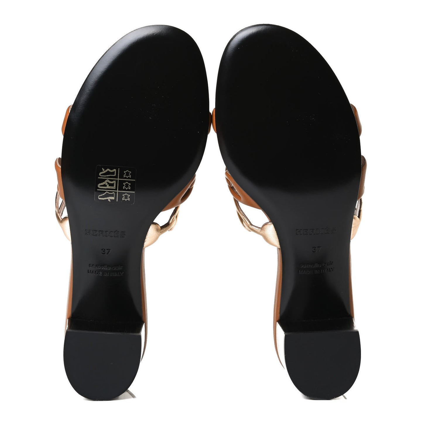 Metallic Nappa Tandem Sandals 37 Multicolor Beige Dore