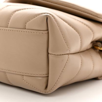 Saint Laurent Calfskin Y Quilted Monogram Toy Loulou Crossbody Bag Dark Beige 11 of 13